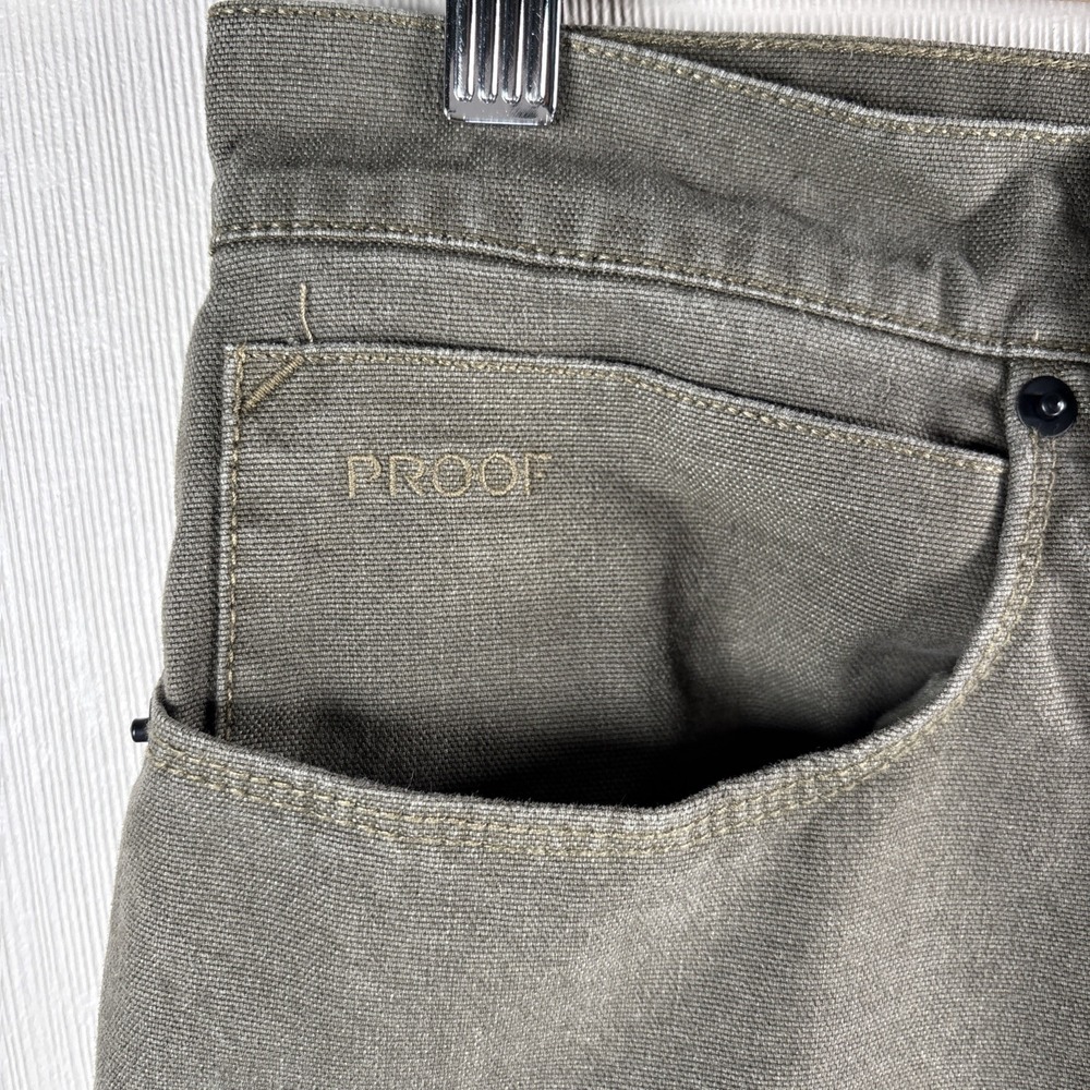 Proof Rover Pants Mens 34x32 Green Slim Fit Huckberry Stretch Canvas Straight - Picture 6 of 10